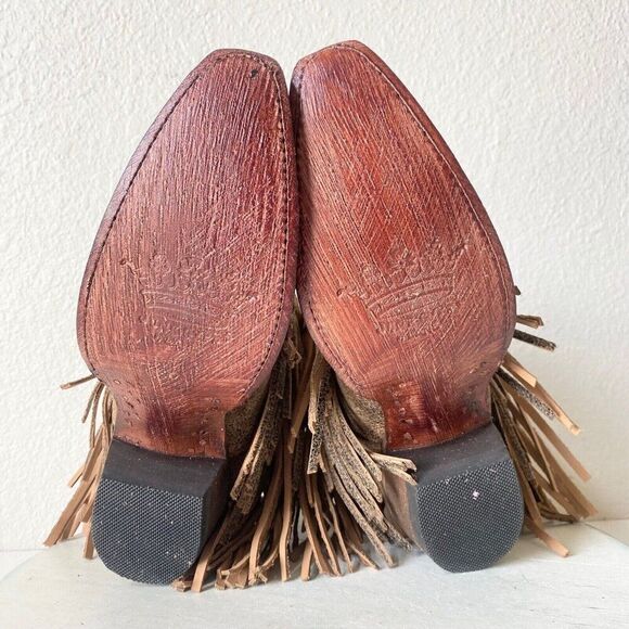 NEW Junk Gypsy Lane Boots SPITFIRE Brown Cowboy Bootie Womens 5.5 Western Fringe - Picture 8 of 10